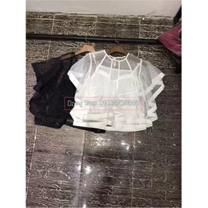 Áo ren cộc tay trắng , đen 