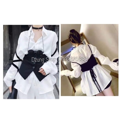 Áo sơ mi trắng dài  