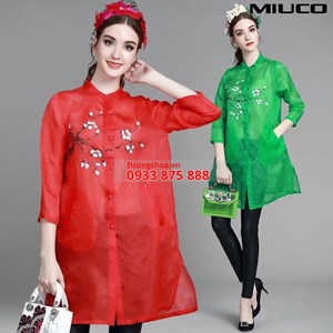 Áo Sơ mi cách điệu dáng dài xuân hè 2016