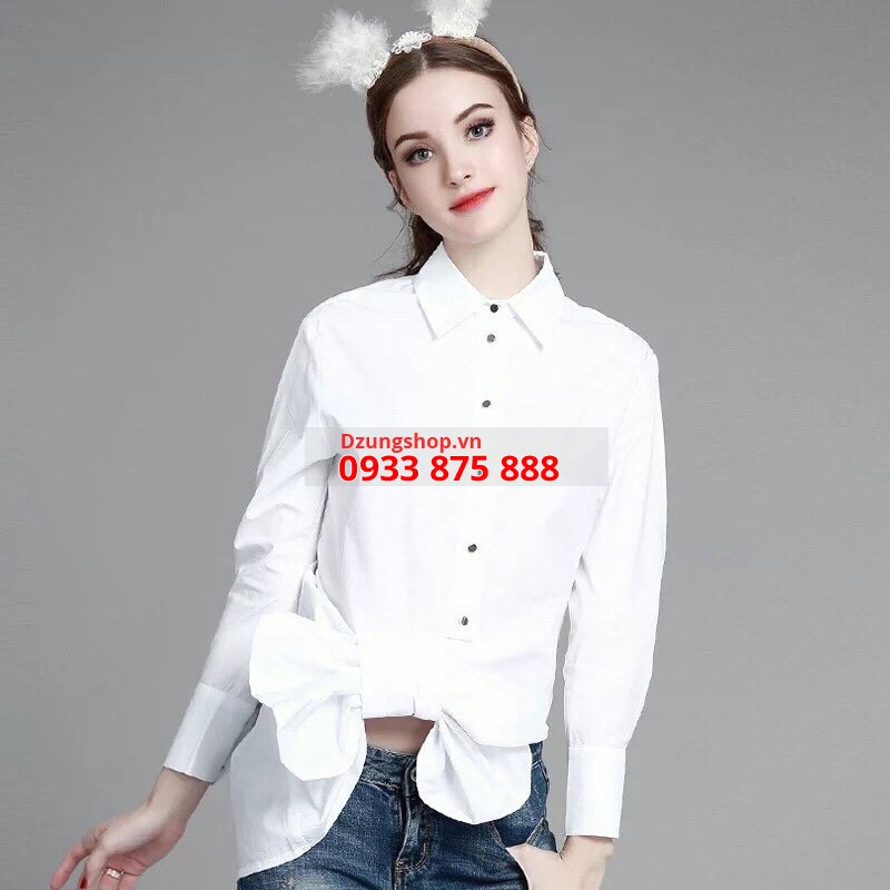 Áo Sơ mi cách điệu dáng dài xuân hè 2016