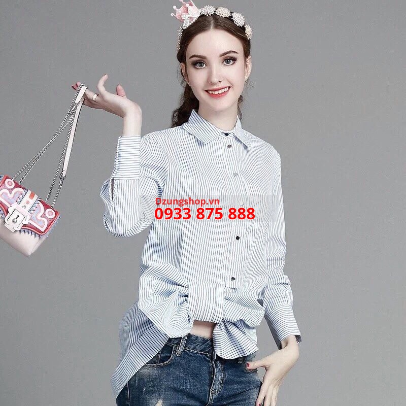 Áo Sơ mi cách điệu dáng dài xuân hè 2016