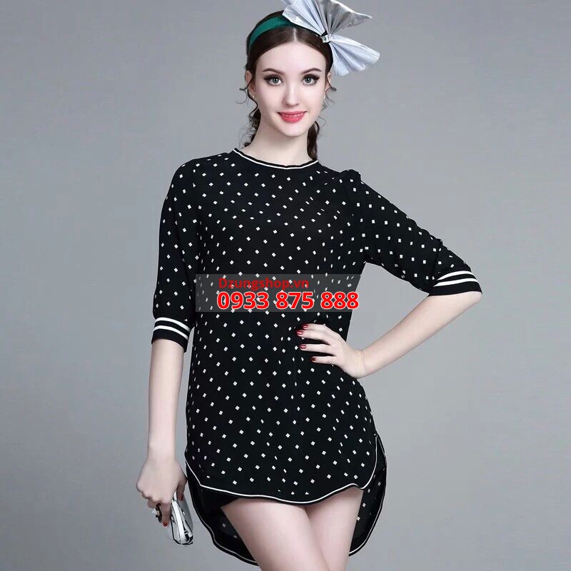 Áo Sơ mi cách điệu dáng dài xuân hè 2016