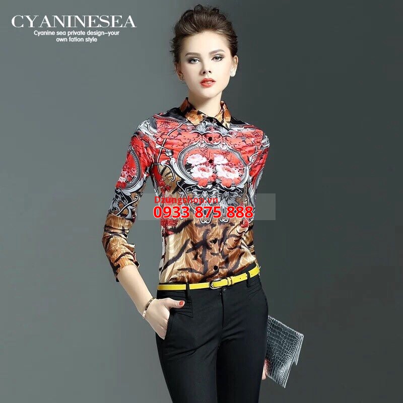 Thời trang sơ mi chất liệu lụa